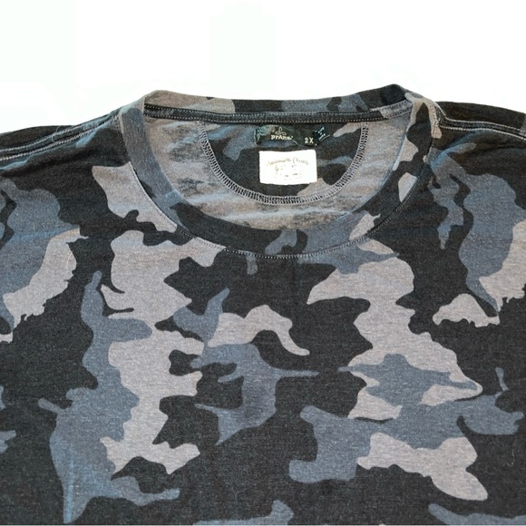 prAna CAMO Black Gray Shirt Rolled sleeves women 2xl Cozy-Up Pullover Casual Top - Picture 6 of 11
